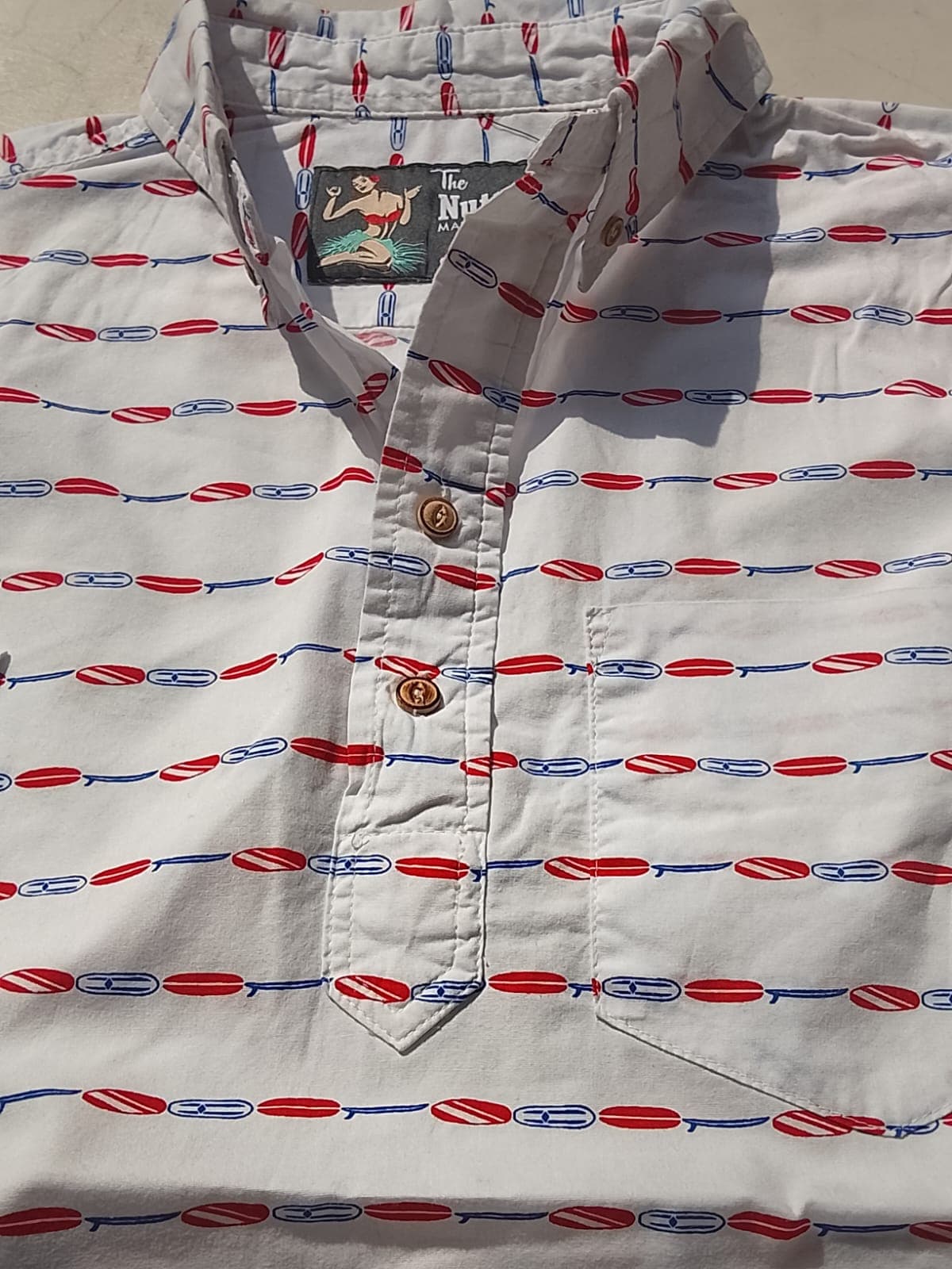 THE NUTTER ORIGINAL - MADE IN USA - CAMISA HAWAIANA SURF BOARDS - NUEVA CON ETIQUETA