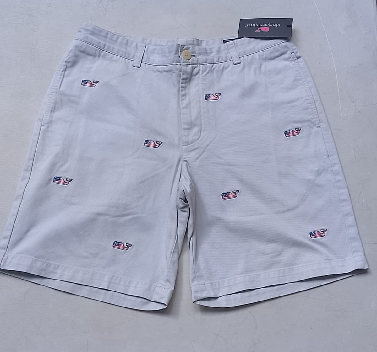 VINEYARD VINES ORIGINAL - SHORT BLANCO BALLENA USA - TALLA 33 - NUEVO CON ETIQUETA