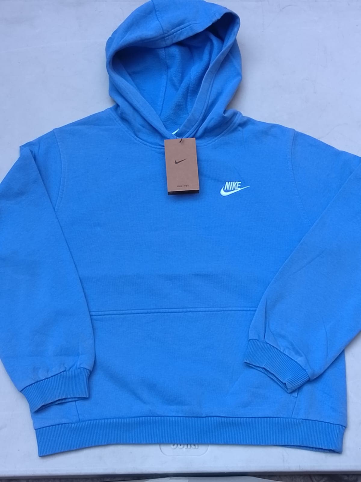 NIKE ORIGINAL - HOODIE AZUL CIELO / UNIVERSITY BLUE - TALLA XL - BORDADO - NUEVO CON ETIQUETA KRAFT