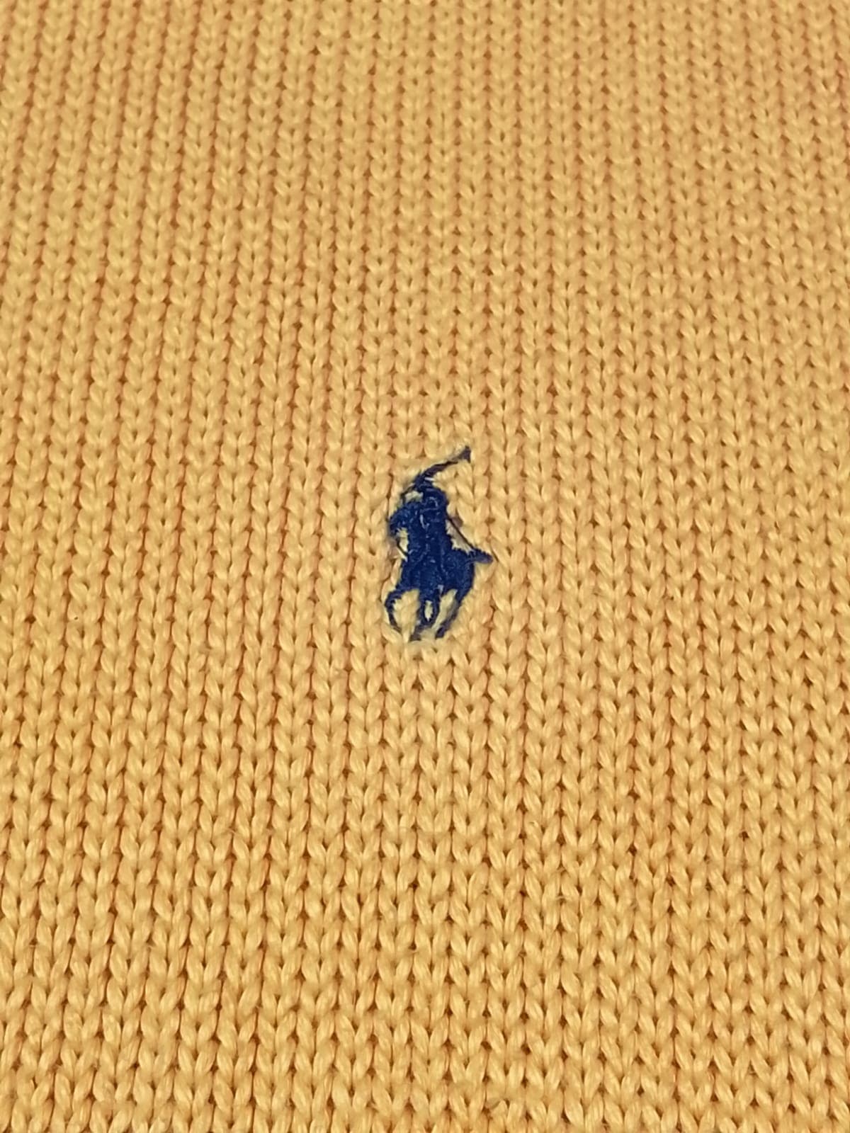 POLO by RALPH LAUREN ORIGINAL - SWEATER TEJIDO GRUESO - AMARILLO MOSTAZA - PONY AZUL MARINO - NUEVO CON ETIQUETA — vista alternativa