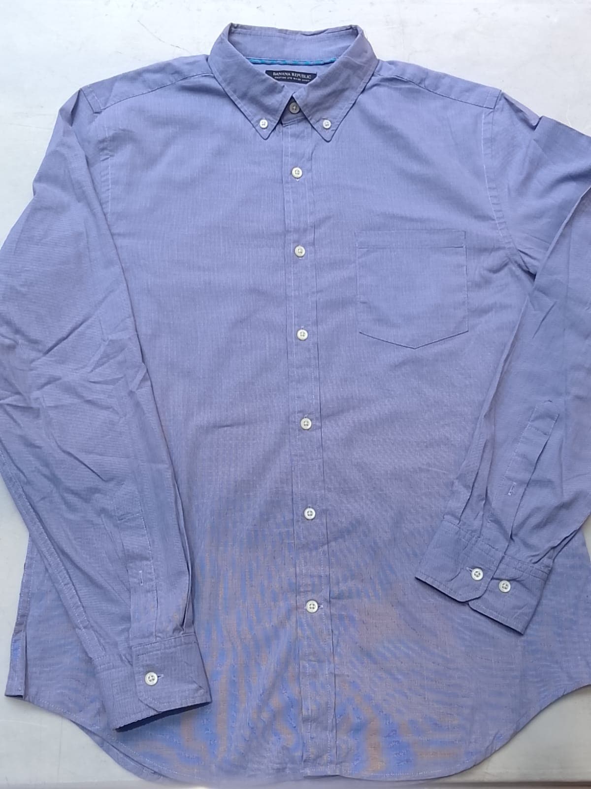 BANANA REPUBLIC ORIGINAL - CUSTOM 078 WASH SHIRT - GRANT FIT - TALLA L - AZUL CIELO