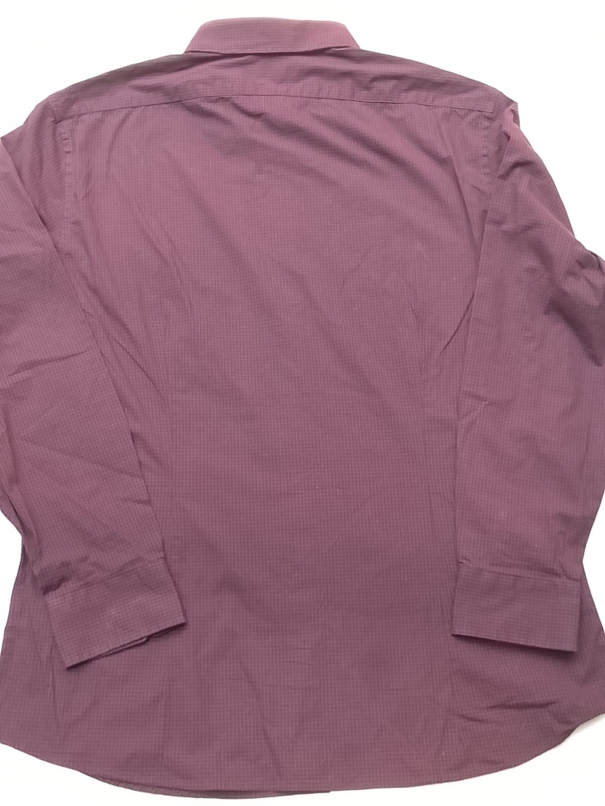 BANANA REPUBLIC ORIGINAL - CAMISA MANGA LARGA - WRINKLE RESISTANT ATHLETIC FIT - CUADROS VINO / NEGRO - TALLA L — vista alternativa