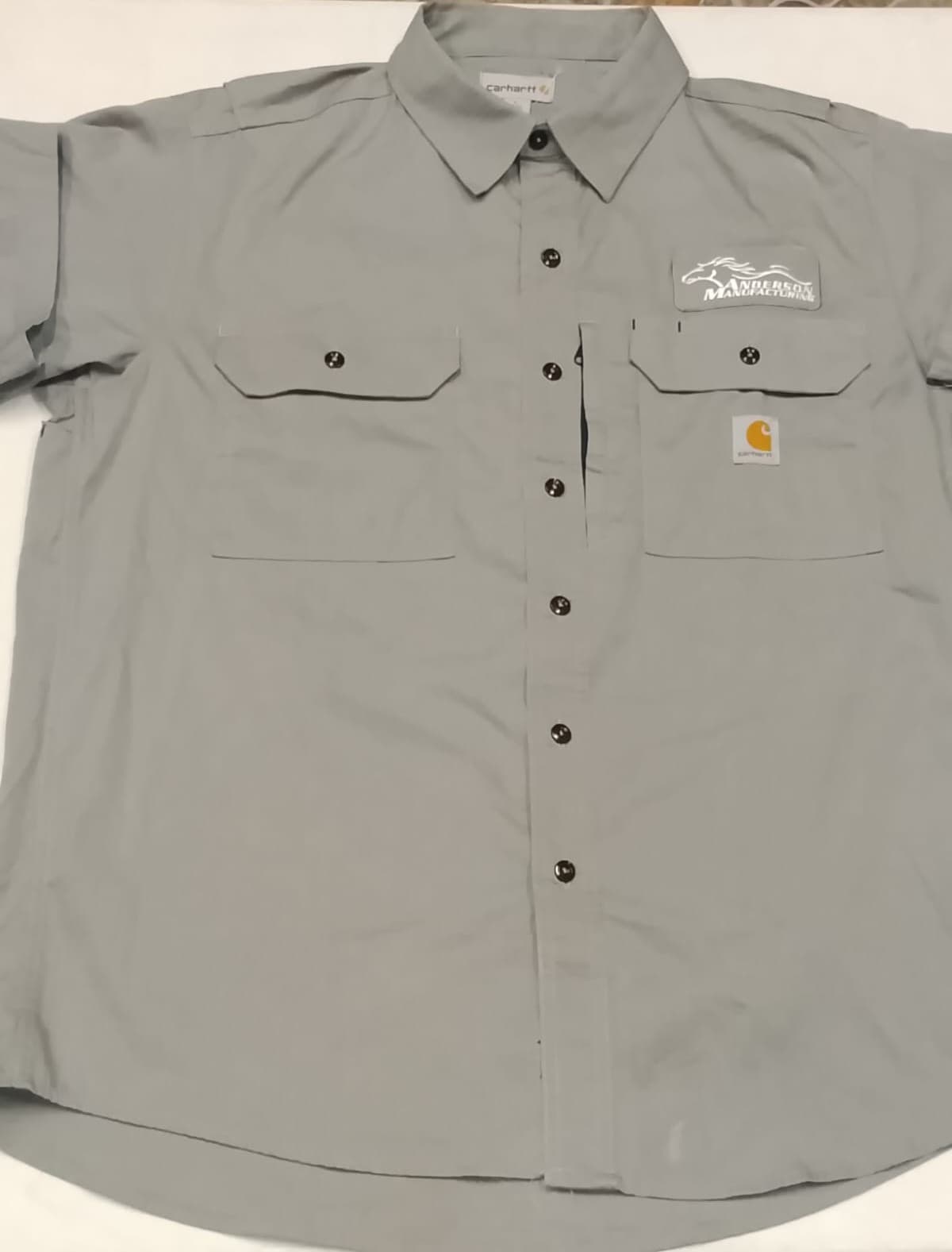 CAMISA CARHARTT - COLOR / CEMENTO - RIPSTOP WORK SHIRT - ANDERSON MANUFACTURING PATCH